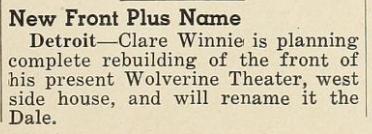 Wolverine Theatre (Dale Theatre) - 1941 Article From James